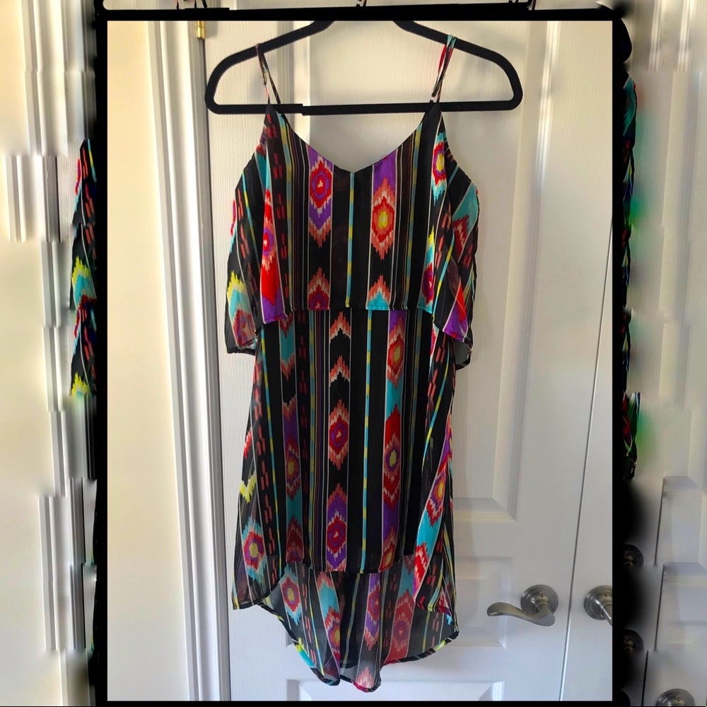 High low patterned dress